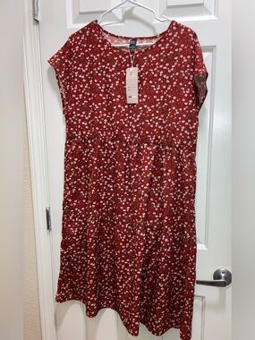 Emery Rose Womens Red Floral Dress Size XL New with tags